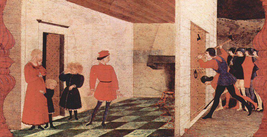 Paolo Uccello, Una escena en la predela de Corpus Domini