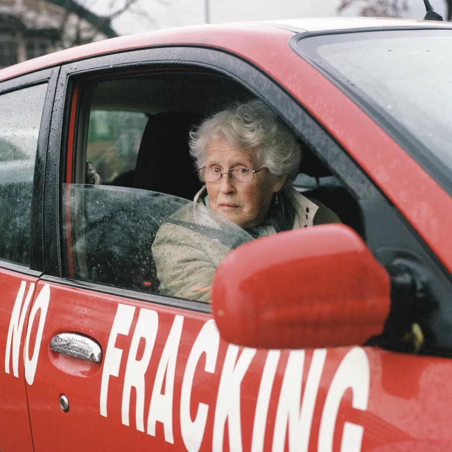 Rhiannon Adam. <em>Anne Power at home Chorlton cum Hardy</em>, from <em>The Rift – Fracking in the UK</em> series, 2018. Courtesy of the artist and The British Journal of Photography, London.