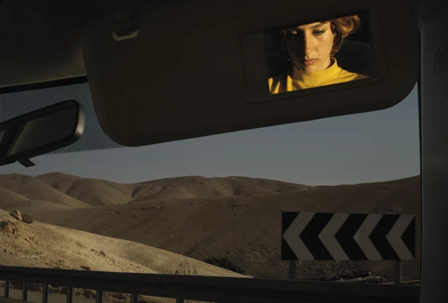 Tania Franco Klein. <em>Rear-view mirror (Self-Portrait)</em>, from <em>Proceed to the Route</em> series, 2018. Courtesy of the artist and ROSEGALLERY.