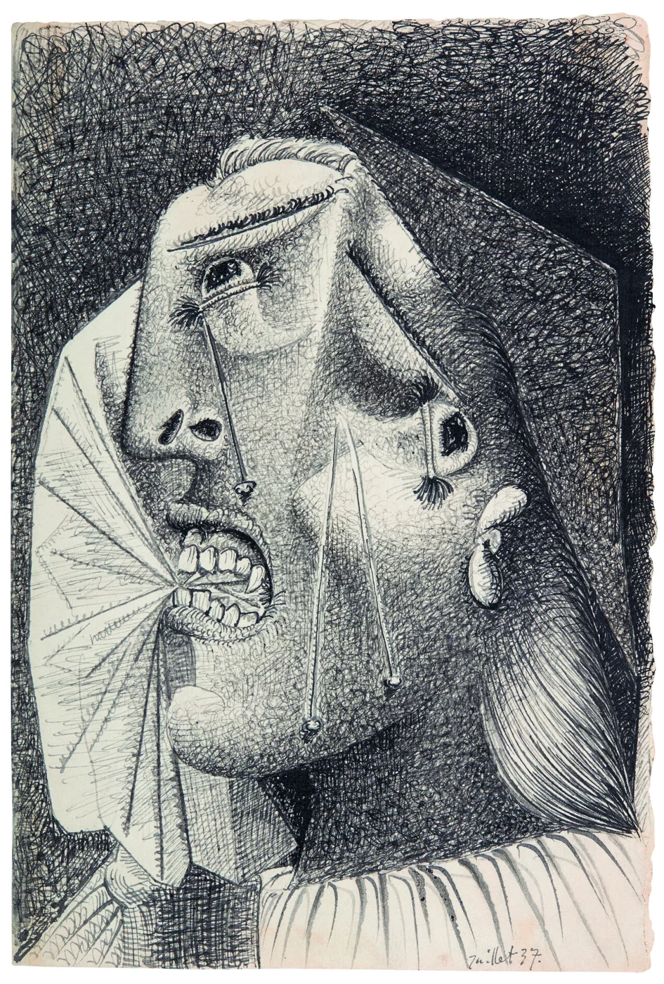 Pablo Picasso, Cabeza llorando con pañuelo (I). Postscripto de «Guernica», 1937